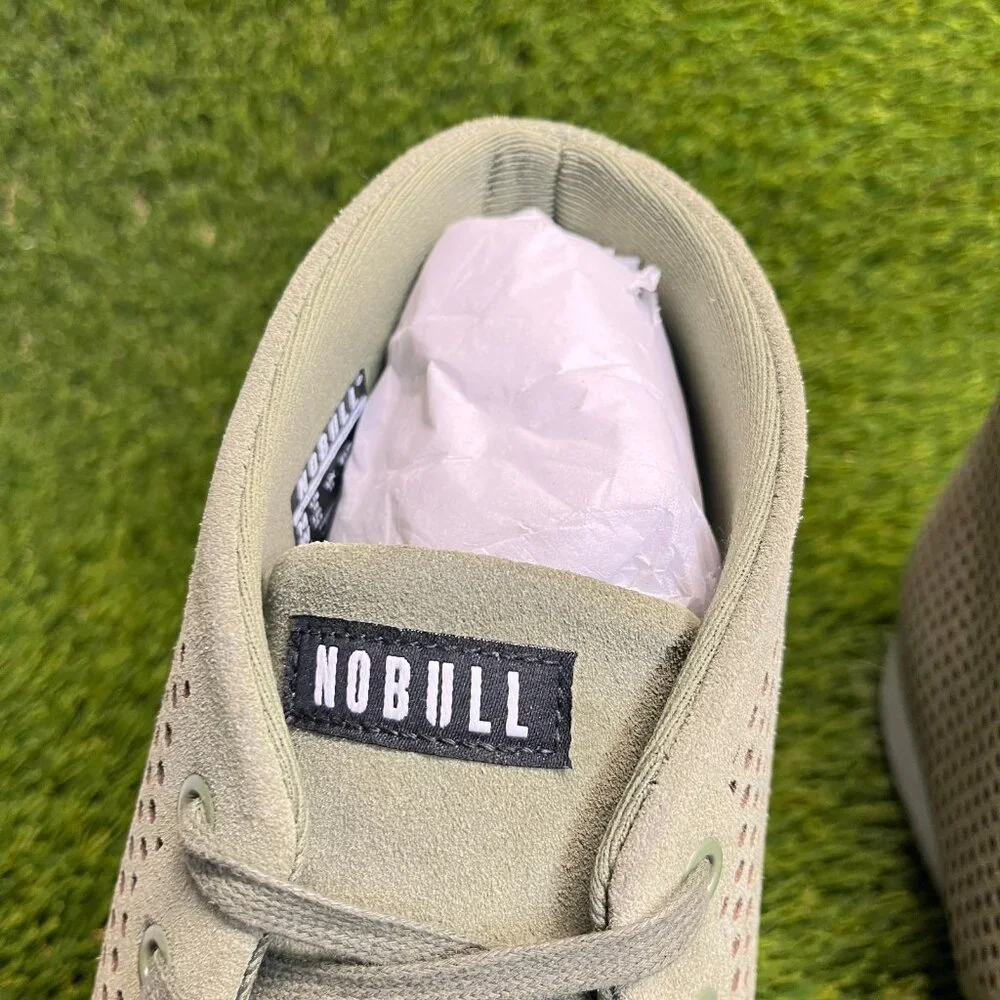 Nobull Mid Suede Trainers Mens Size 18 Green White Running Lace Up Shoes Sneaker